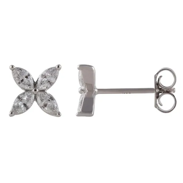Marquise Diamond Flower Earings Jeffrey Mann Fine Jewelers, Inc Toledo, OH