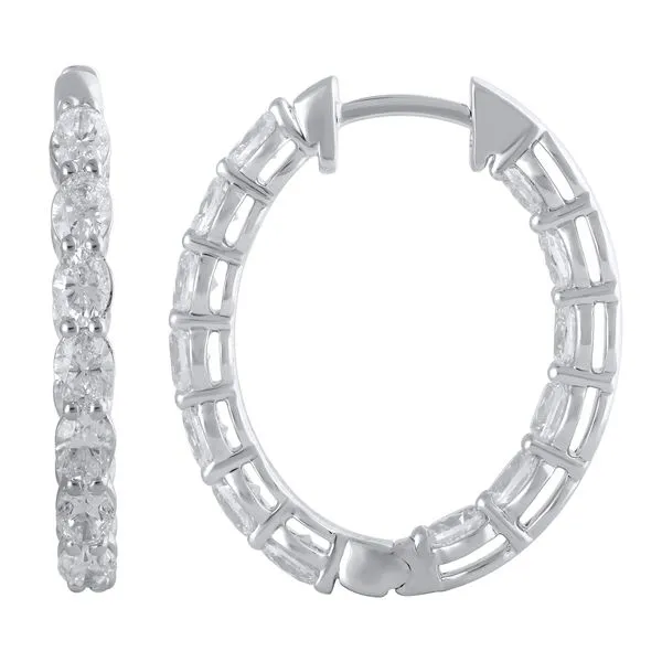 Oval Diamond Hoop Earings Jeffrey Mann Fine Jewelers, Inc Toledo, OH