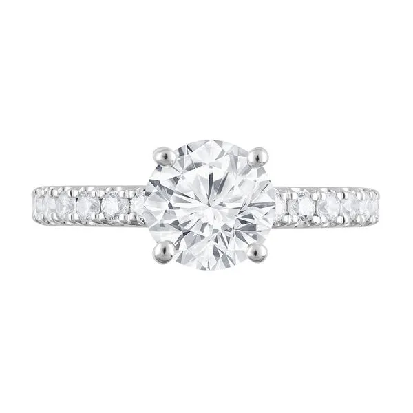 Round Diamond Ring with 14 Karat White Gold Mounting Jeffrey Mann Fine Jewelers, Inc Toledo, OH