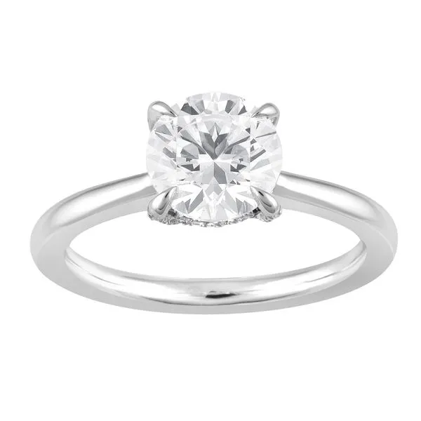 Round Brilliant Diamond Solitaire Ring in White Gold Hidden Halo Mounting Jeffrey Mann Fine Jewelers, Inc Toledo, OH