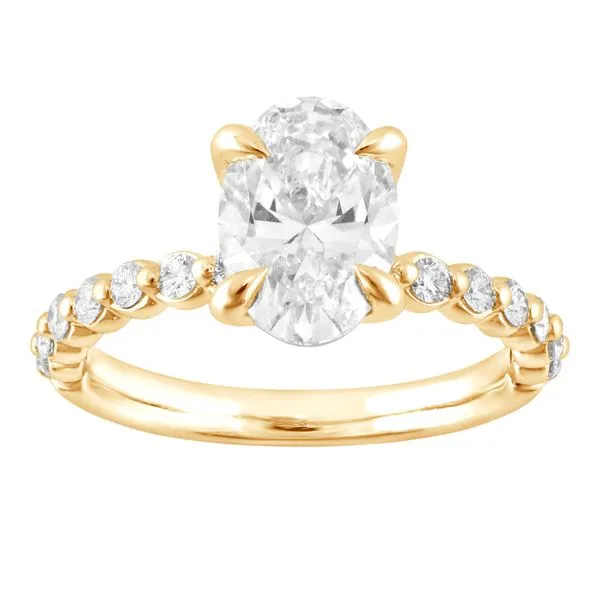 Oval Diamond Engagament Ring in Yellow Gold Round Diamond Shared Prong Mounting Jeffrey Mann Fine Jewelers, Inc Toledo, OH