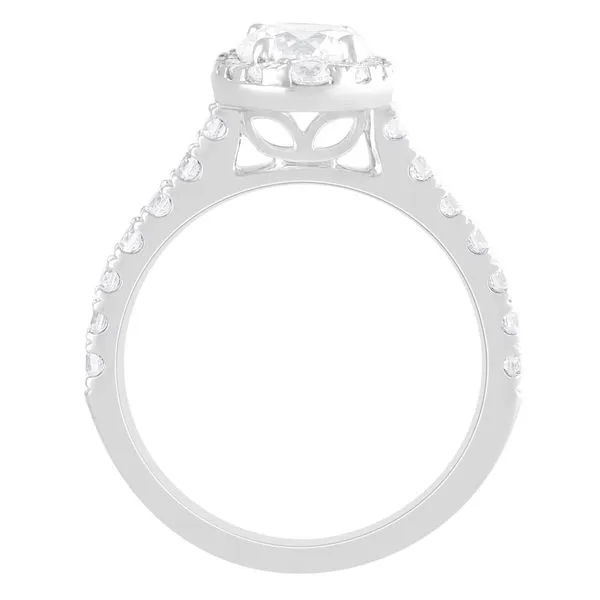 Round Center Oval Halo Diamond Engagement Ring Image 2 Jeffrey Mann Fine Jewelers, Inc Toledo, OH