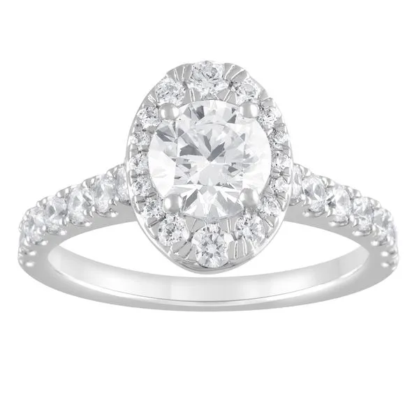 Round Center Oval Halo Diamond Engagement Ring Jeffrey Mann Fine Jewelers, Inc Toledo, OH
