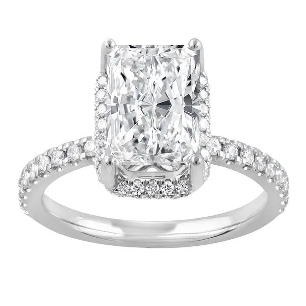 Radiant Halo Diamond Engagement Ring in White Gold Prong Mounting Jeffrey Mann Fine Jewelers, Inc Toledo, OH