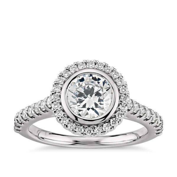 Bezel Set Round Cut Diamond in Halo Semi Mounting Jeffrey Mann Fine Jewelers, Inc Toledo, OH