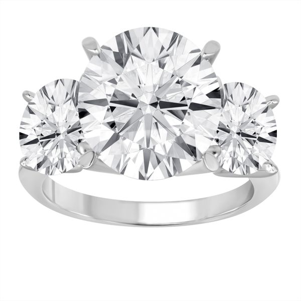 Round Brilliant Cut Three Stone Diamond Engagement Ring in White Gold Mounting Jeffrey Mann Fine Jewelers, Inc Toledo, OH