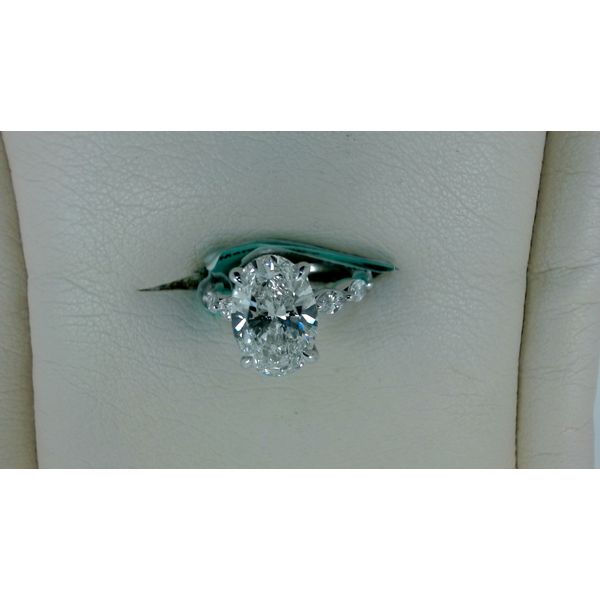 Oval Cut Diamond Ring with Marquise Shared Prong Mounting Jeffrey Mann Fine Jewelers, Inc Toledo, OH
