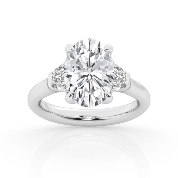 Three Stone Diamond Ring with Half Moon Mounting Jeffrey Mann Fine Jewelers, Inc Toledo, OH