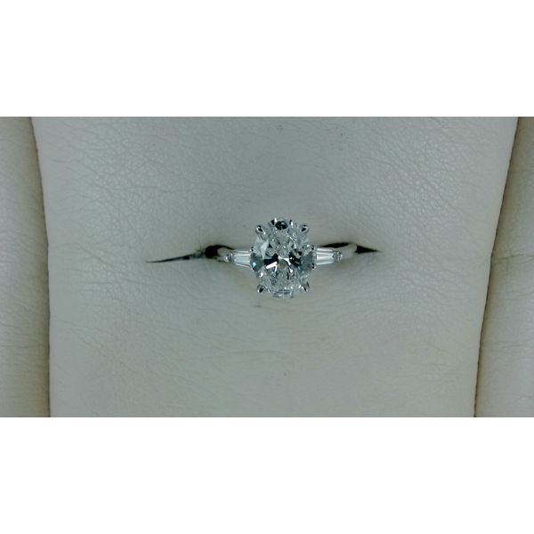 Three Stone Oval and Baguette Diamond Engagement Ring Jeffrey Mann Fine Jewelers, Inc Toledo, OH