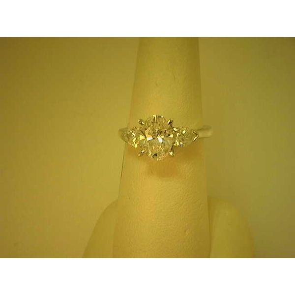Oval Three Stone Diamond Ring with Pear Side Stones Jeffrey Mann Fine Jewelers, Inc Toledo, OH