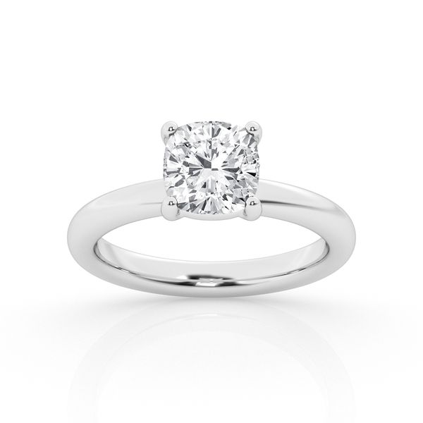 Cushion Cut Diamond Solitaire Ring in White Gold Jeffrey Mann Fine Jewelers, Inc Toledo, OH