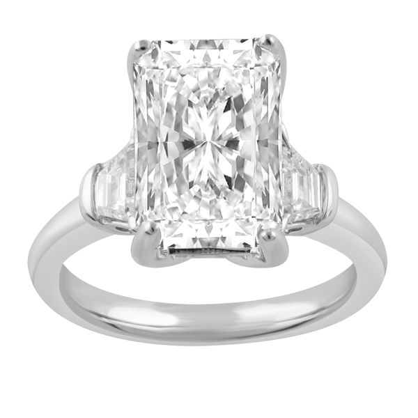 Radiant Cut Diamond Ring with Trapezoid Side Stones Jeffrey Mann Fine Jewelers, Inc Toledo, OH