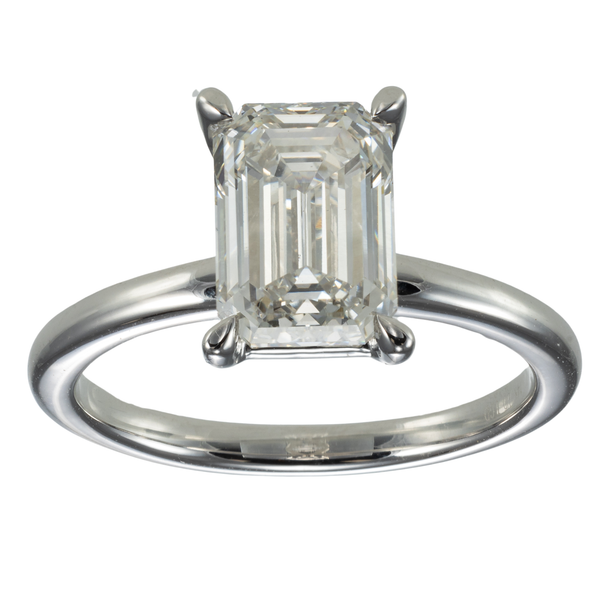 Emerald Cut Diamond Solitaire Ring Set in White Gold Mounting Jeffrey Mann Fine Jewelers, Inc Toledo, OH