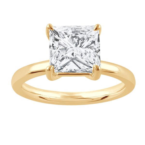 Princess Cut Diamond Solitaire Ring Set in Yellow Gold Jeffrey Mann Fine Jewelers, Inc Toledo, OH