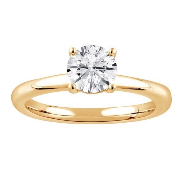 Round Brilliant Cut Diamond Solitaire Ring Set in Yellow Gold Jeffrey Mann Fine Jewelers, Inc Toledo, OH