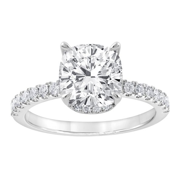 Cushion Cut Hidden Halo Set Diamond Engagement Ring in White Gold Jeffrey Mann Fine Jewelers, Inc Toledo, OH