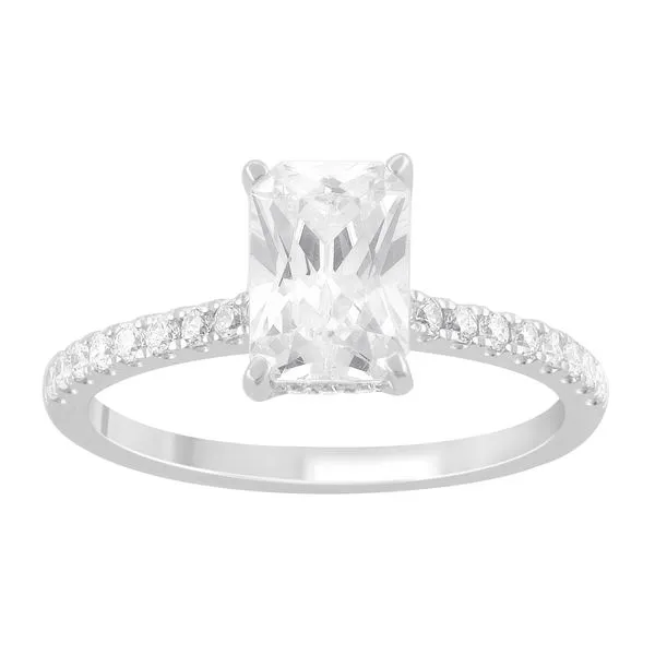 Hidden Halo Radiant Cut Diamond Bridal Set in White Gold Diamond Prong Mounting Jeffrey Mann Fine Jewelers, Inc Toledo, OH