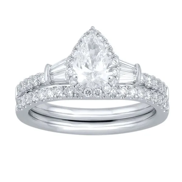 Pear Shape Diamond Halo Bridal Set Jeffrey Mann Fine Jewelers, Inc Toledo, OH