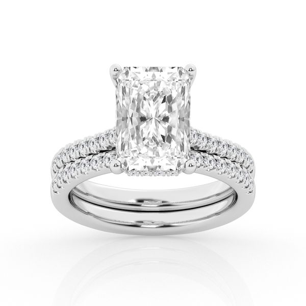 Hidden Halo Radiant Cut Diamond Bridal Set Jeffrey Mann Fine Jewelers, Inc Toledo, OH