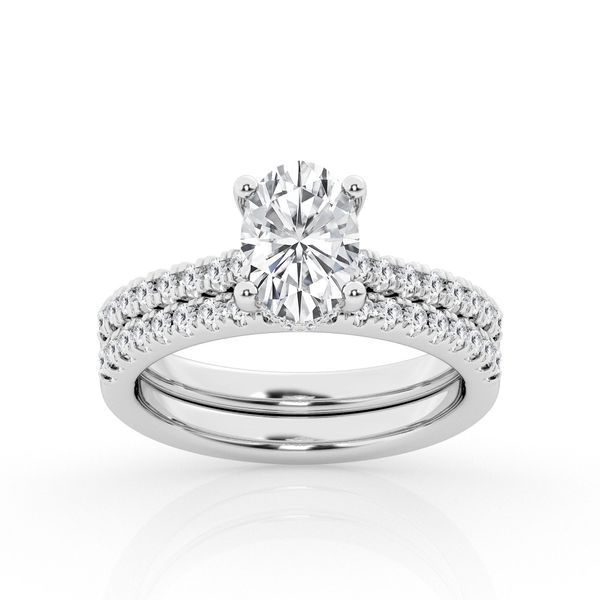 Oval Cut Hidden Halo Prong Set Cathedral Bridal Set Jeffrey Mann Fine Jewelers, Inc Toledo, OH