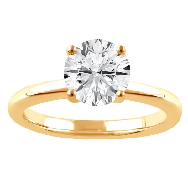Round Brilliant Cut Diamond Solitaire Ring Set in Yellow Gold Jeffrey Mann Fine Jewelers, Inc Toledo, OH