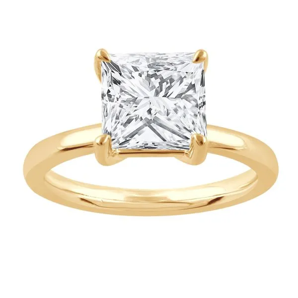 Princess Cut Diamond Solitaire Ring Set in Yellow Gold Jeffrey Mann Fine Jewelers, Inc Toledo, OH