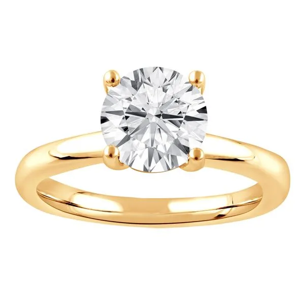Round Brilliant Cut Diamond Solitaire Ring in Yellow Gold Mounting Jeffrey Mann Fine Jewelers, Inc Toledo, OH