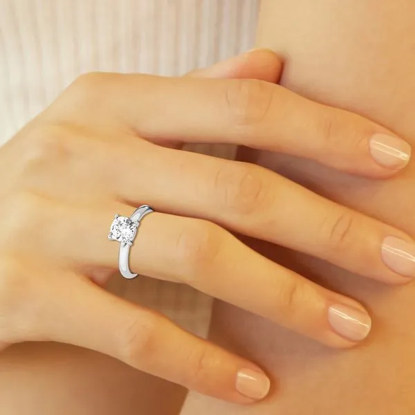 Cushion Cut Diamond Solitaire Ring in White Gold Image 3 Jeffrey Mann Fine Jewelers, Inc Toledo, OH