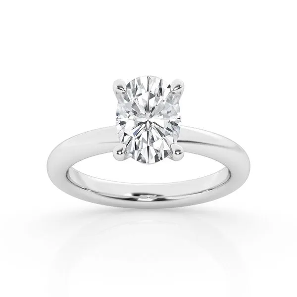 Oval Cut Diamond Solitaire Ring Set in White Gold Jeffrey Mann Fine Jewelers, Inc Toledo, OH