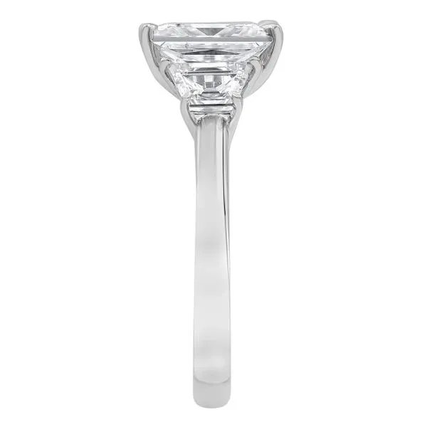Radiant Cut Three Stone Diamond Ring Set in White Gold Image 2 Jeffrey Mann Fine Jewelers, Inc Toledo, OH