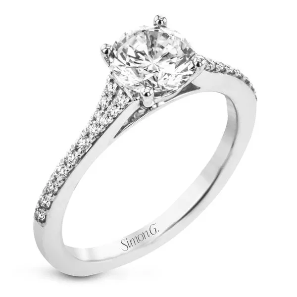 Emerald Cut White Gold and Diamond Prong Set Semi Mount Ring Jeffrey Mann Fine Jewelers, Inc Toledo, OH