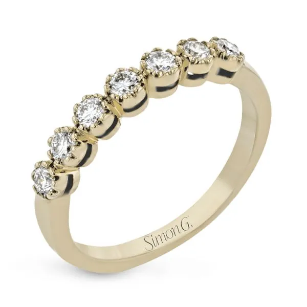 Round Seven Stone Yellow Gold Diamond Wedding Band Jeffrey Mann Fine Jewelers, Inc Toledo, OH