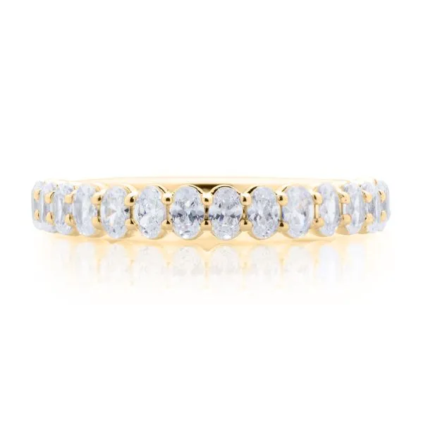 Yellow Gold Shared Prong Oval Diamond Band Image 2 Jeffrey Mann Fine Jewelers, Inc Toledo, OH