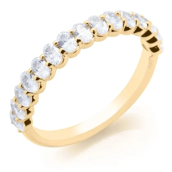 Yellow Gold Shared Prong Oval Diamond Band Jeffrey Mann Fine Jewelers, Inc Toledo, OH