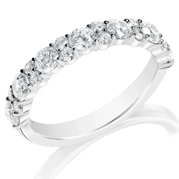 White Gold ALternating Size Round Diamond Band Jeffrey Mann Fine Jewelers, Inc Toledo, OH