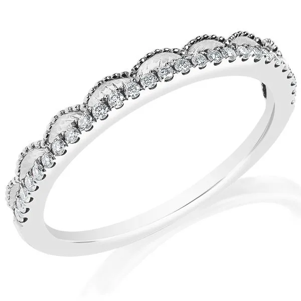 White Gold Scalloped Miligrain Diamond Band Jeffrey Mann Fine Jewelers, Inc Toledo, OH