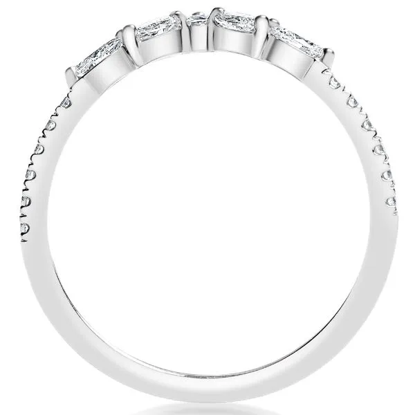 Marquise and Round Diamond V Band in White Gold Image 2 Jeffrey Mann Fine Jewelers, Inc Toledo, OH
