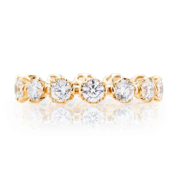 Seven Round Stone Interval Band in Yellow Gold Image 2 Jeffrey Mann Fine Jewelers, Inc Toledo, OH