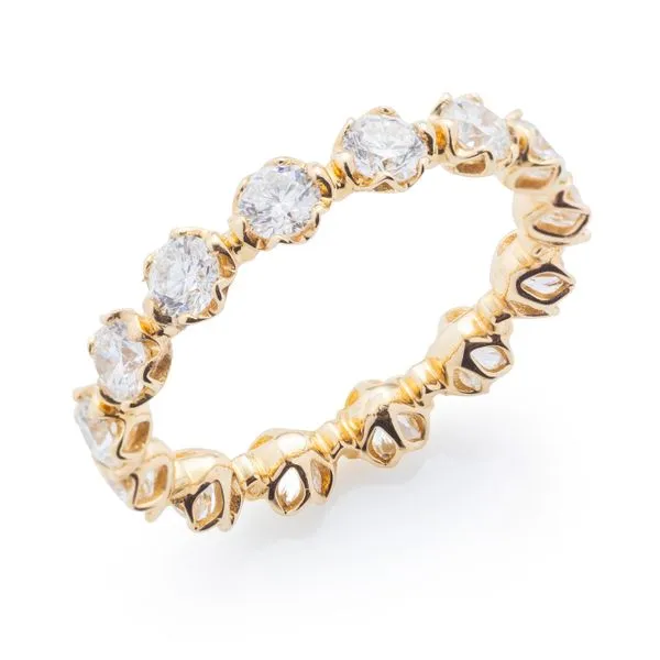 Seven Round Stone Interval Band in Yellow Gold Jeffrey Mann Fine Jewelers, Inc Toledo, OH