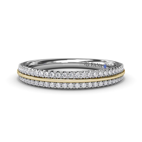 White Gold .33CT Three Row Diamond Thin Gold Band Image 2 Jeffrey Mann Fine Jewelers, Inc Toledo, OH