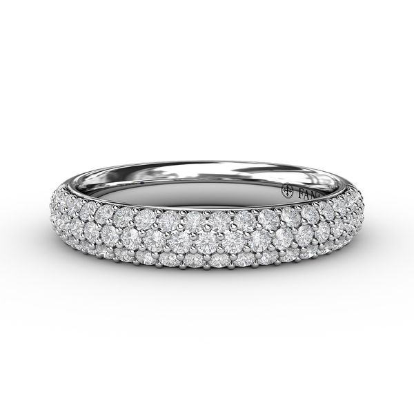 White Gold .65CTTW Three Row Domed Pave Diamond Band Jeffrey Mann Fine Jewelers, Inc Toledo, OH