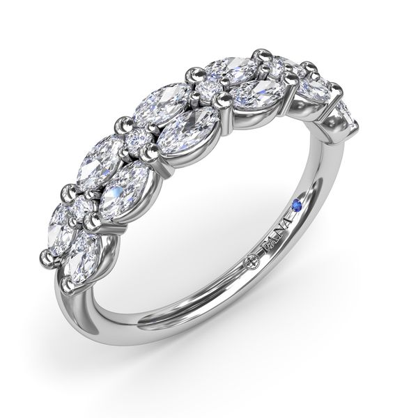 White Gold .70CTTW Two Row Shared Prong Marquise Diamond Band Jeffrey Mann Fine Jewelers, Inc Toledo, OH