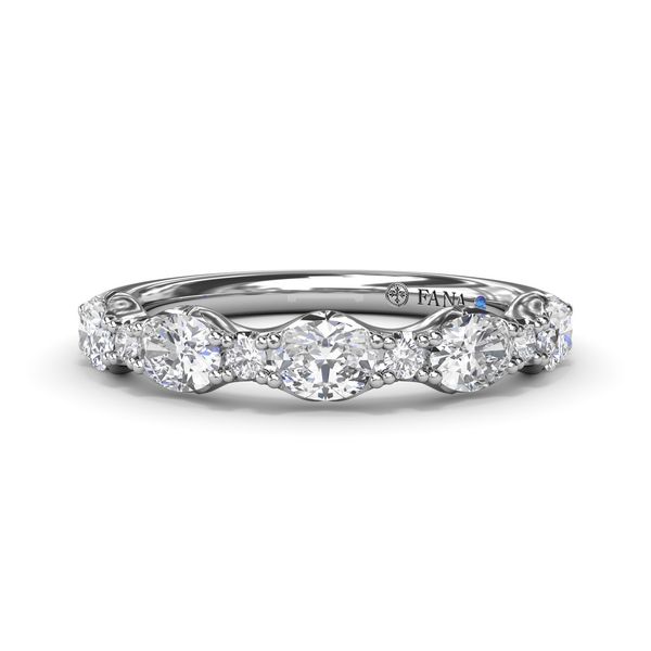 White Gold 1.00CTTW Alternating Marquise and Round Diamond Band Image 2 Jeffrey Mann Fine Jewelers, Inc Toledo, OH
