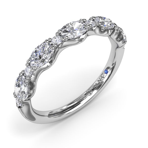 White Gold 1.00CTTW Alternating Marquise and Round Diamond Band Jeffrey Mann Fine Jewelers, Inc Toledo, OH