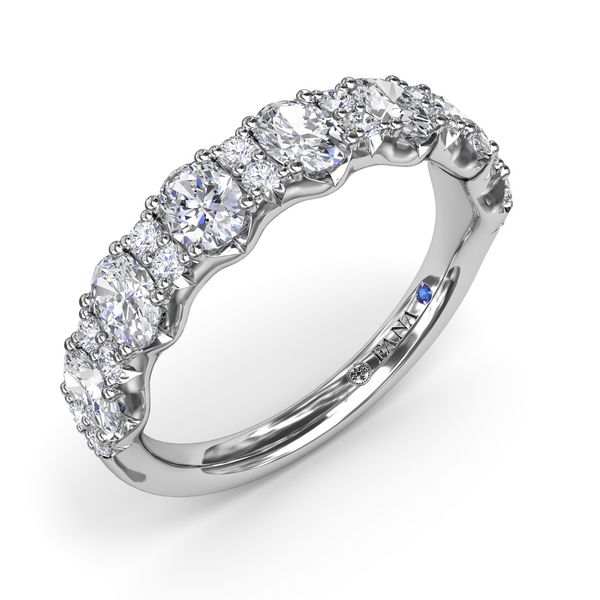 White Gold 1.41CTTW Alternating Oval and Two Round Diamond Band Jeffrey Mann Fine Jewelers, Inc Toledo, OH