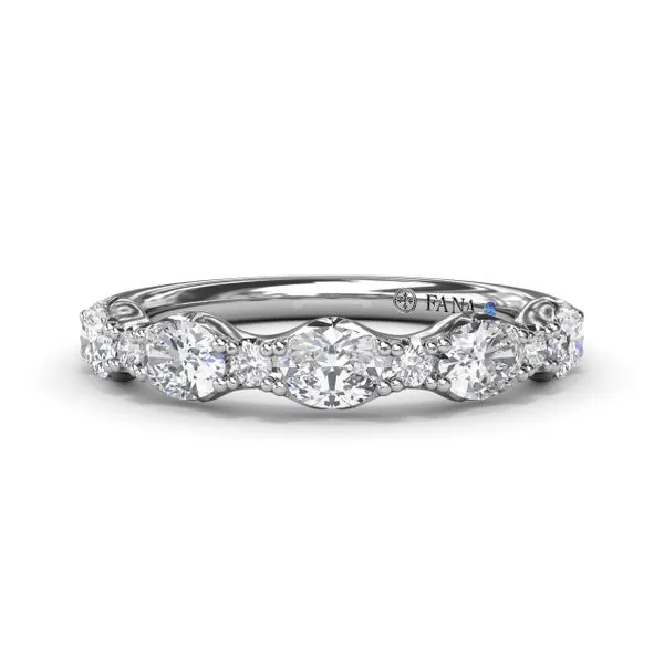 White Gold 1.00CTTW Alternating Marquise and Round Diamond Band Image 2 Jeffrey Mann Fine Jewelers, Inc Toledo, OH