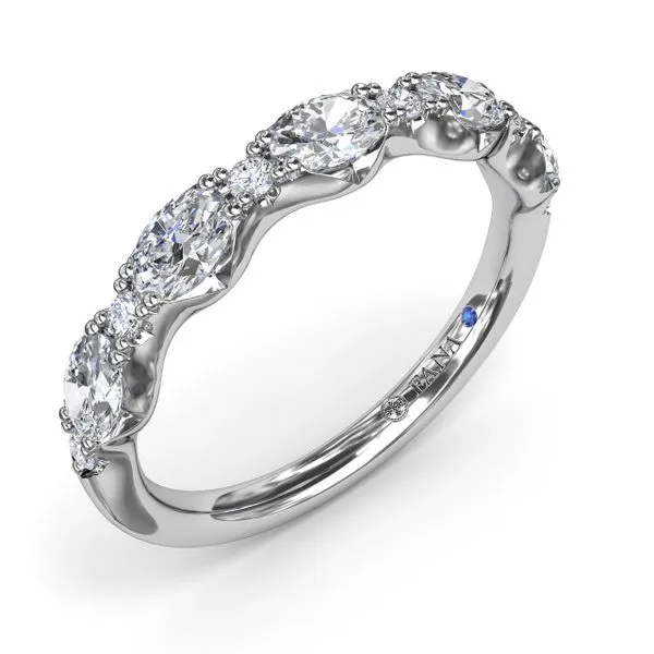 White Gold 1.00CTTW Alternating Marquise and Round Diamond Band Jeffrey Mann Fine Jewelers, Inc Toledo, OH