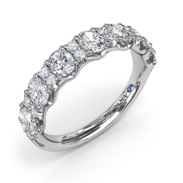 White Gold 1.41CTTW Alternating Oval and Two Round Diamond Band Jeffrey Mann Fine Jewelers, Inc Toledo, OH