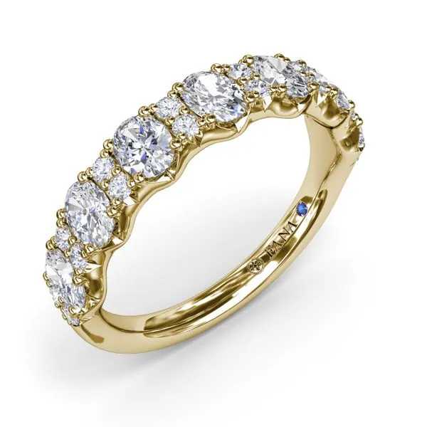 Yellow Gold 1.41CTTW Alternating Oval and Two Round Diamond Band Jeffrey Mann Fine Jewelers, Inc Toledo, OH