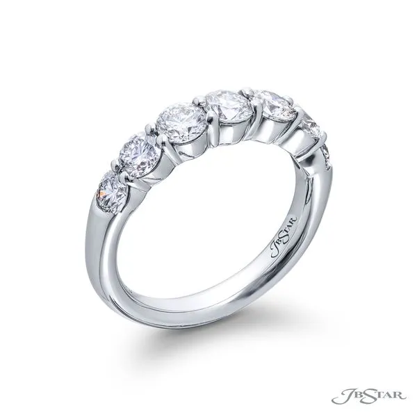 Serven Stone Round Diamond Shared Prong Platinum Band Jeffrey Mann Fine Jewelers, Inc Toledo, OH